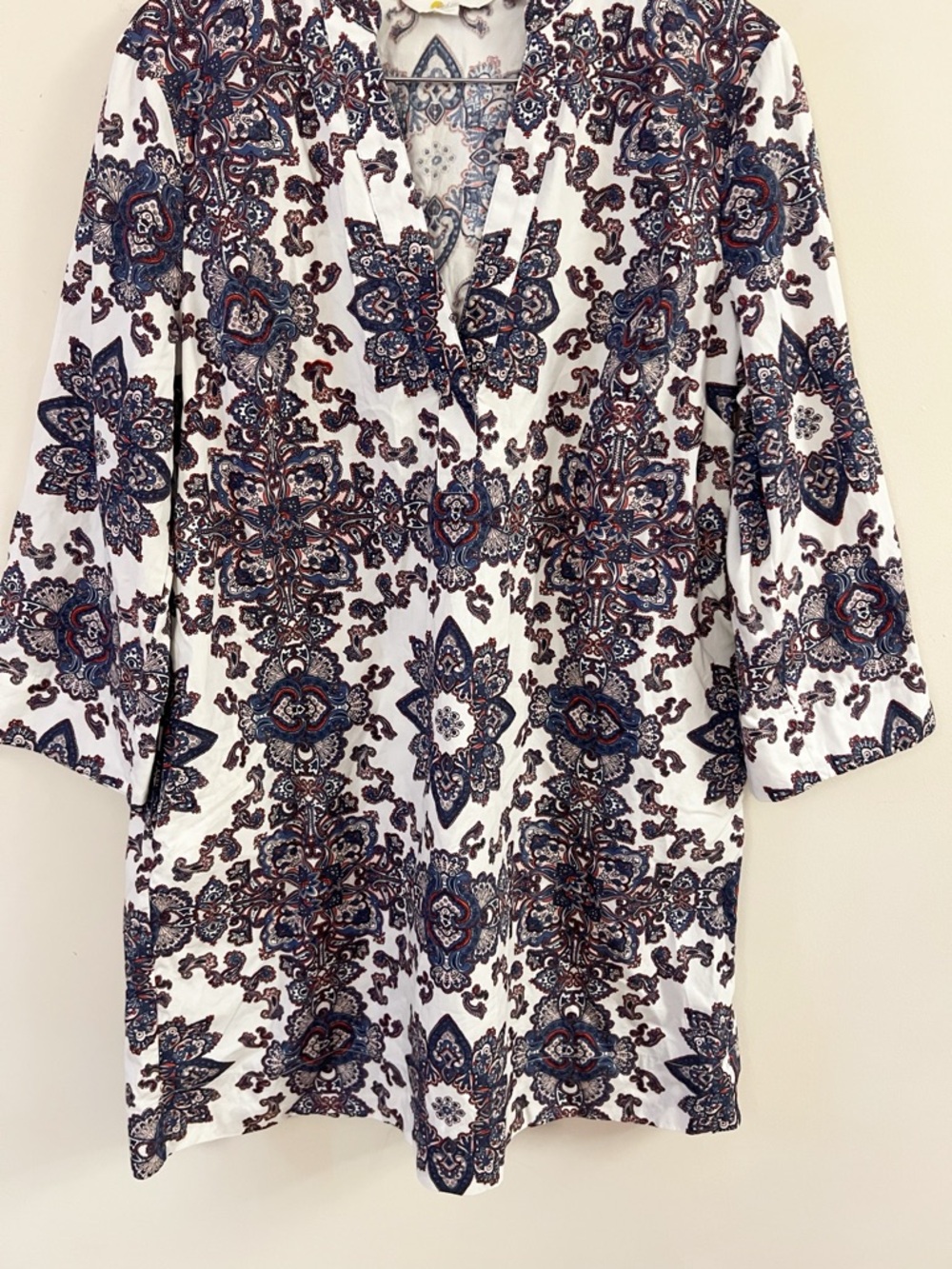 Boden Notch Neck Mini Shift Dress Paradise Paisley Size 12 - Picture 5 of 9